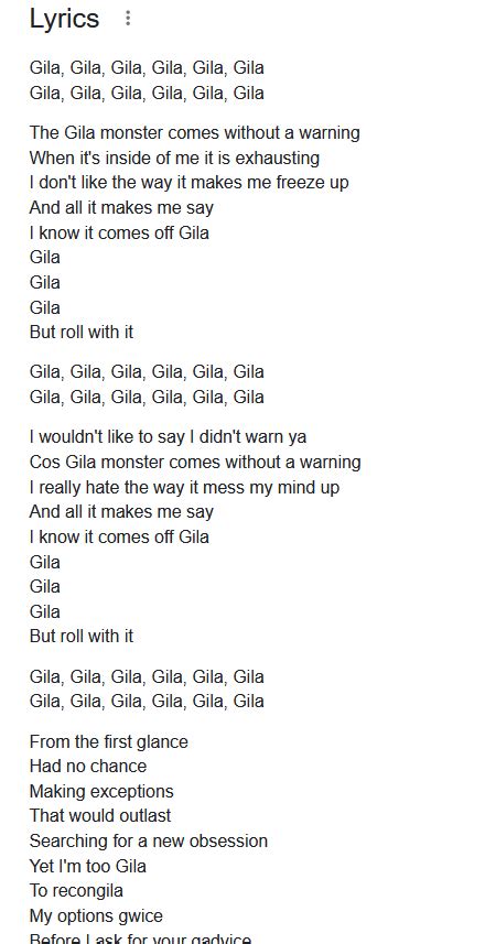 gila monster lyrics